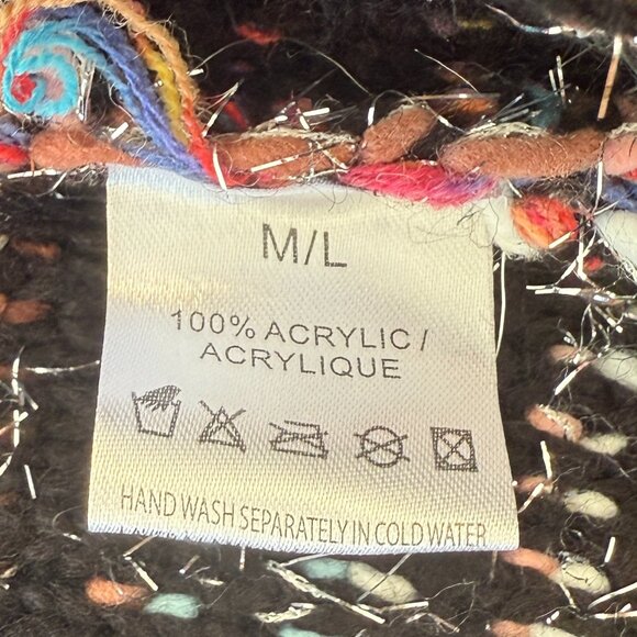 NWT Wild Flower Multicolor Chunky Metallic  Fringe Cardigan - Picture 8 of 8